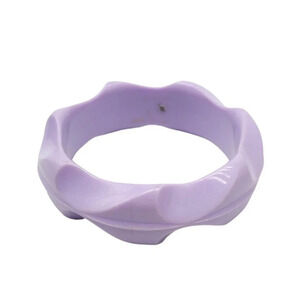 Light Purple Zigzag BoHo Acrylic Bangle Bracelet Vintage